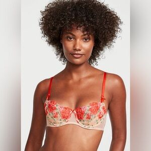 Dream Angels Wicked Unlined Push-up Floral Embroidery Balconette Bra